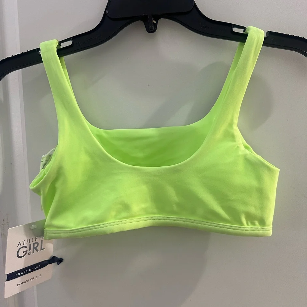 NEW Athleta Reversible Neon Green Tie-Dye Bikini Top Girls XL NWT - Picture 3 of 4
